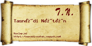 Tasnádi Nátán névjegykártya